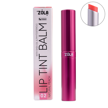 ZOLA Відтінковий бальзам для губ Lip Tint Balm 02 Peach Natural