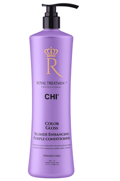 Кондиціонер для нейтралізації жовтизни волосся Chi Royal Treatment Color Gloss Blonde Enhancing Purple Conditioner