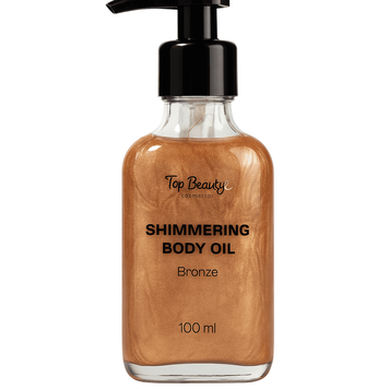 Top Beauty Олія для тіла мерехтлива з дозатором тара скло 100 мл. Bronza