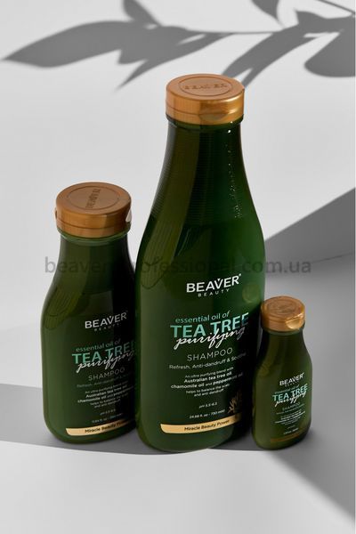 BEAVER Шампунь для жирного волосся з олією Чайного дерева 730 мл