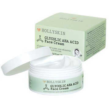 Відновлювальний крем для обличчя з гліколевою кислотою HOLLYSKIN Glycolic AHA Acid Face Cream, 50 мл