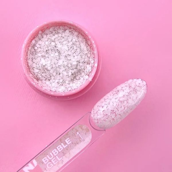 LUNA Блискітки для нігтів Bubble Gel #1 5 ml